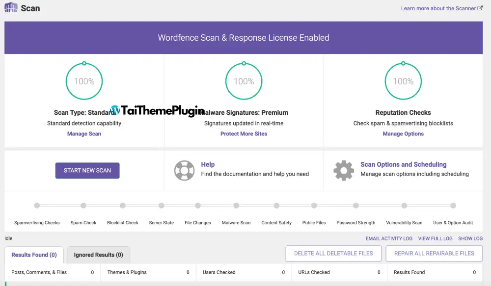 Quét file Wordfence Security Premium